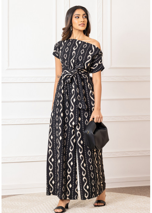 BLACK COLD SHOULDER JUMPSUIT